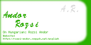 andor rozsi business card